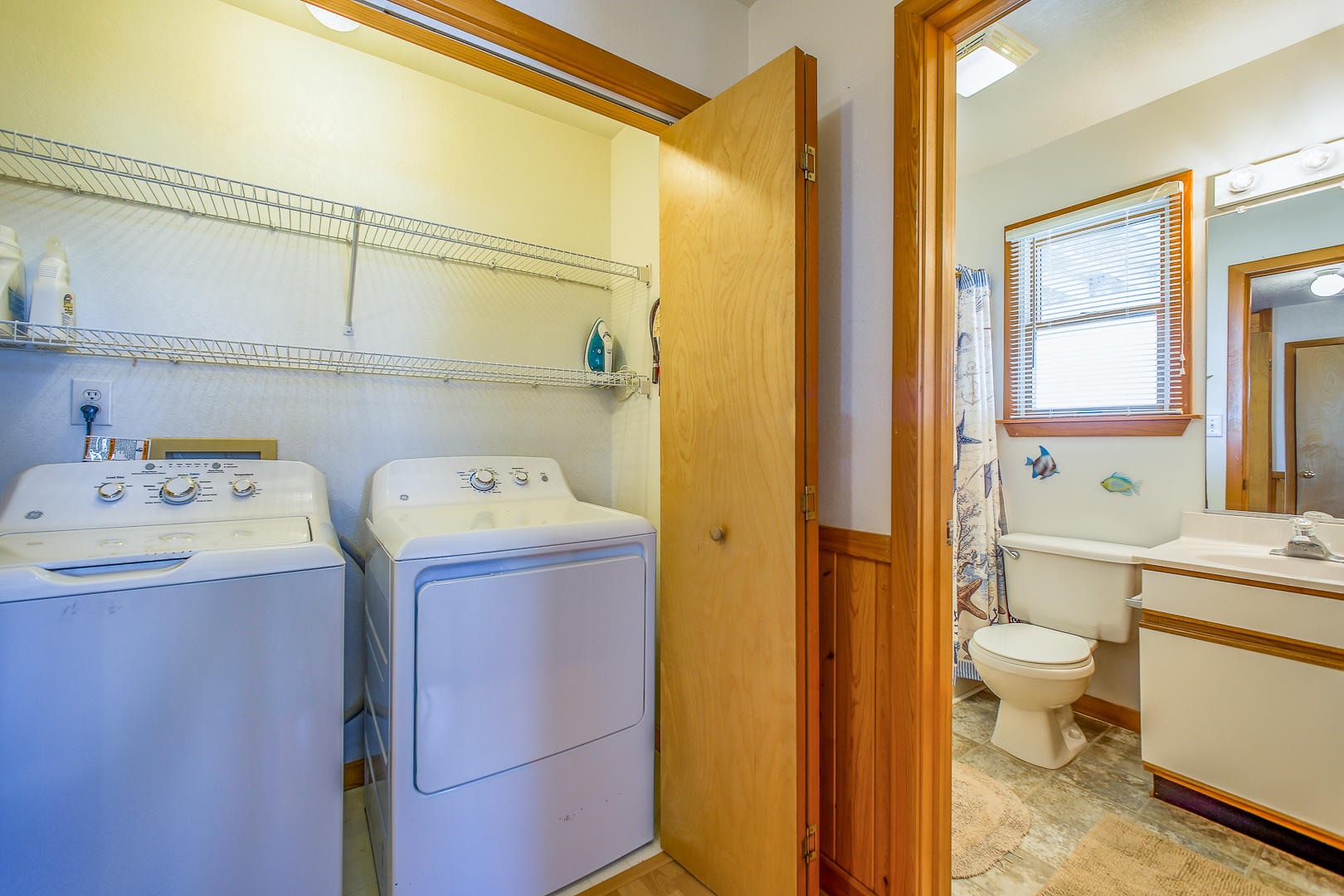 Laundry and Bathroom on mid-level